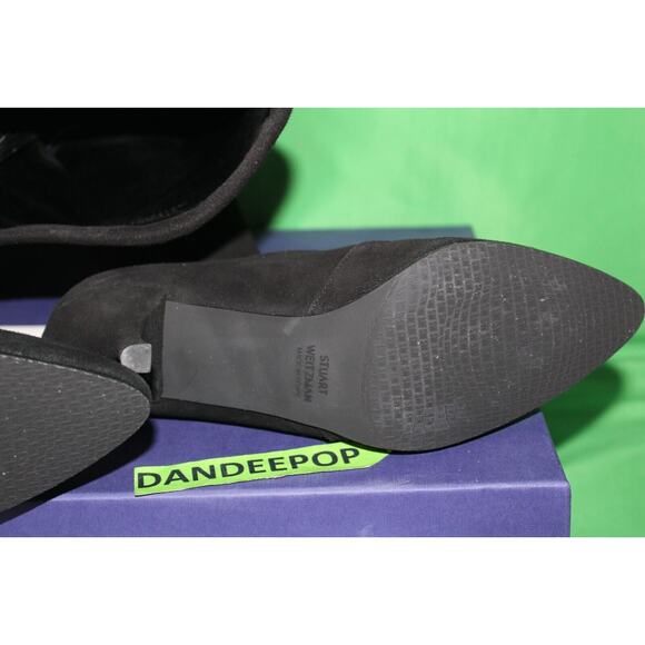 Stuart Weitzman Tiemodel Black Suede High Heel Boots G232996 Women's 6.5M - Picture 12 of 16